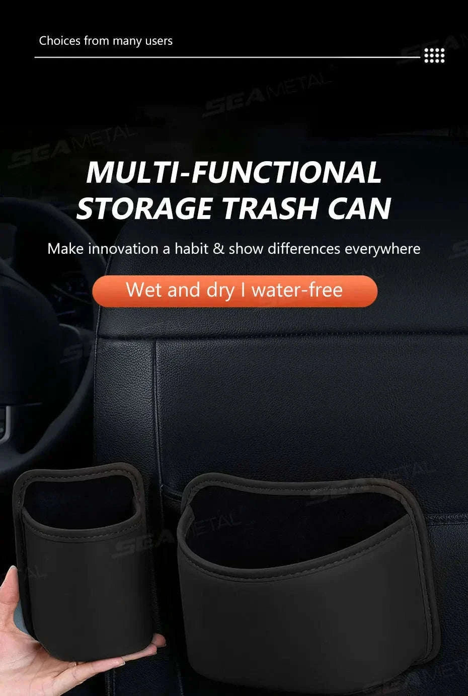 Car Seat Back Organizer with Cup Holder-Red-Large