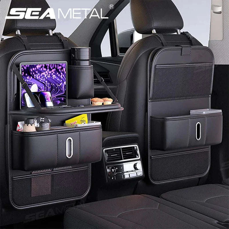 Car Seat Back Organizer with Foldable Tray-1 pc