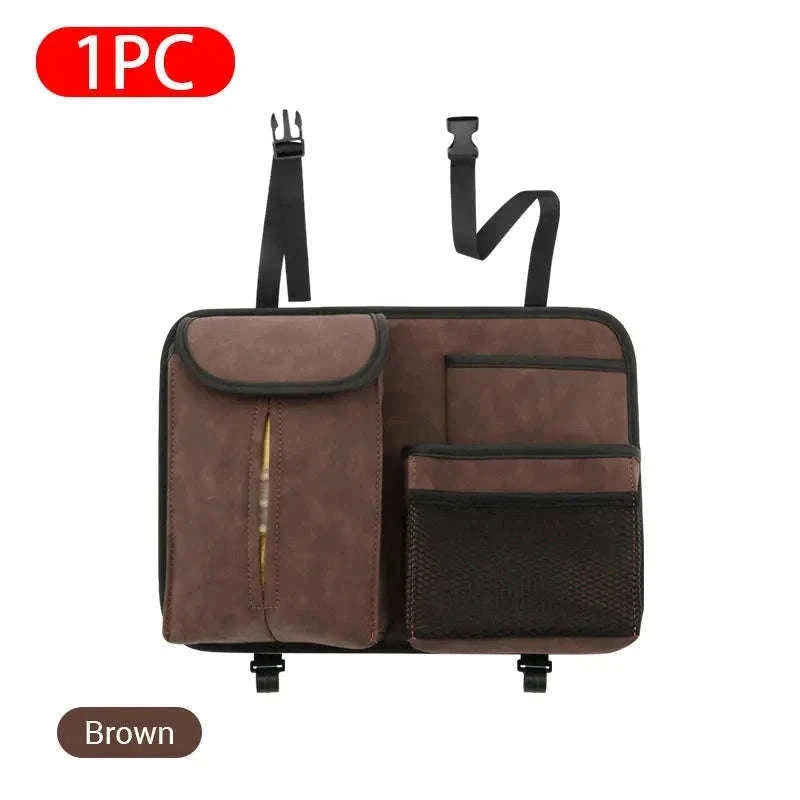 Car Seat Back Organizer with Multi-Pocket Storage-Brown 1 PC