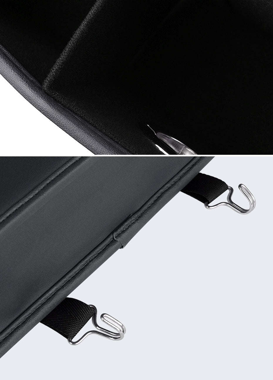 Car Seat Back Organizer with Tissue Holder, Cup Holder and Hooks-Black