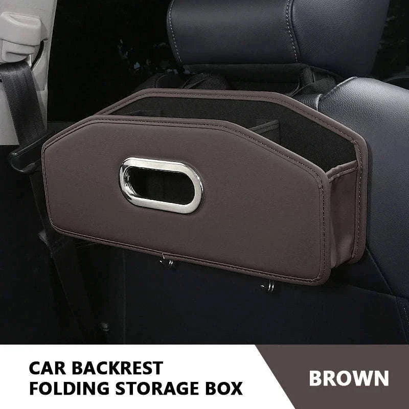 Car Seat Back Organizer with Tissue Holder, Cup Holder and Hooks-Black