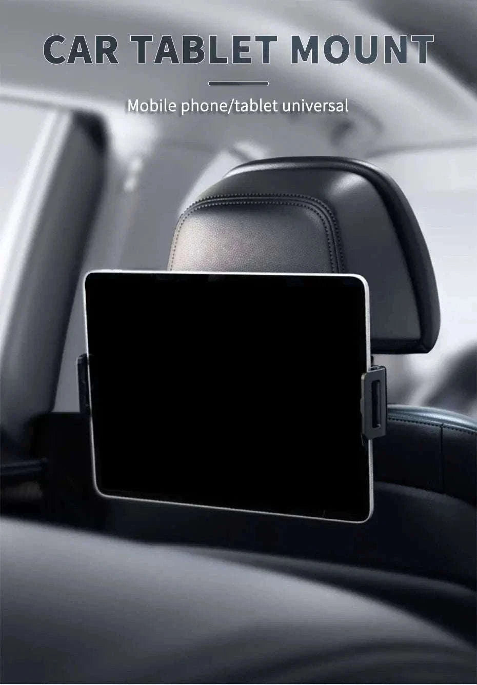 Car Seat Back Phone Holder Rear Row Tablet Mount-black