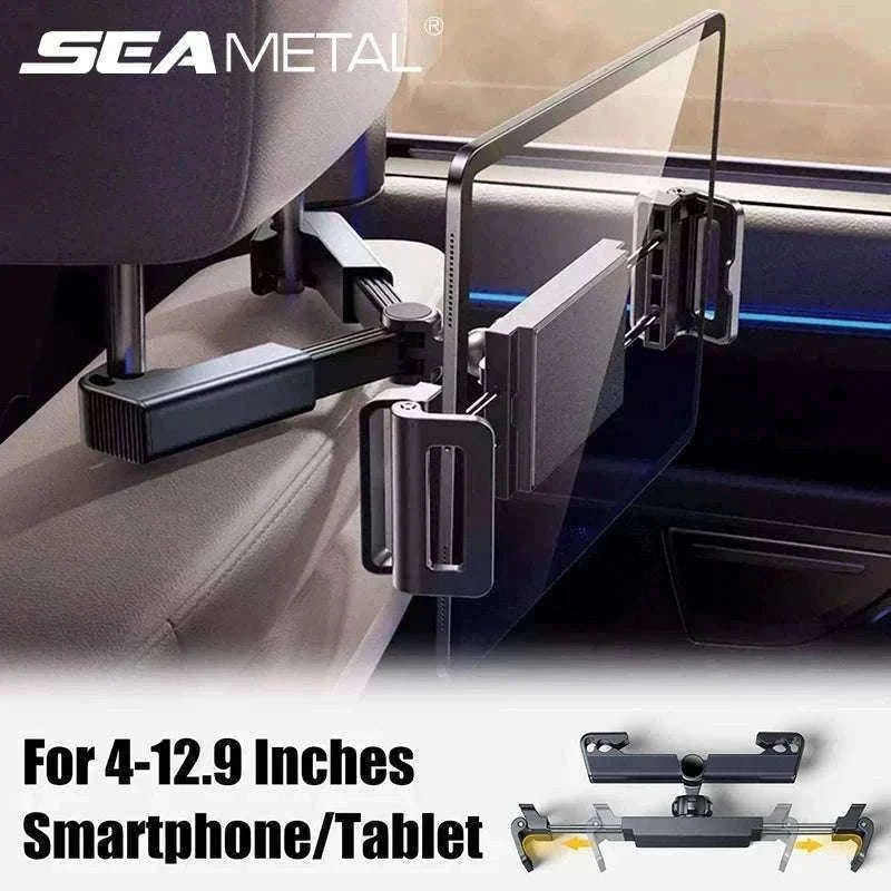 Car Seat Back Phone Holder Rear Row Tablet Mount-black