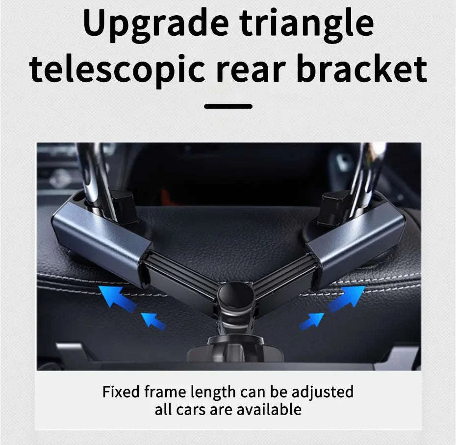 Car Seat Back Phone Holder Rear Row Tablet Mount-black
