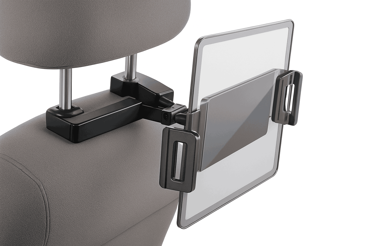 Car Seat Back Phone Holder Rear Row Tablet Mount-black