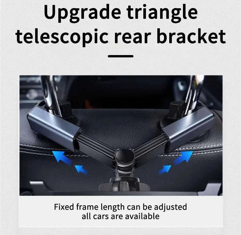 Car Seat Back Phone Holder Rear Row Tablet Mount-black