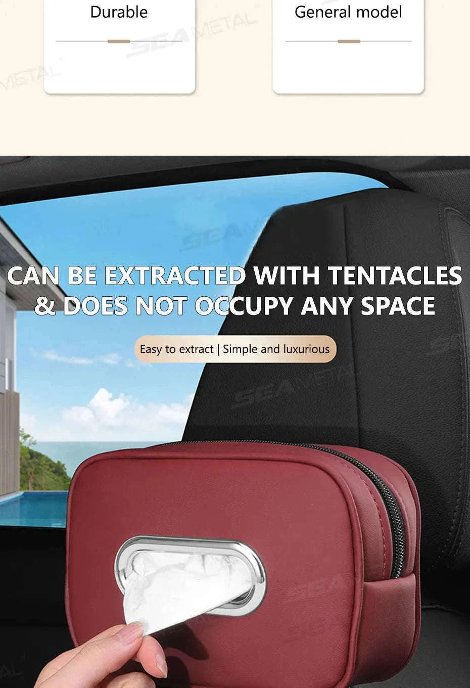 Car Seat Back Tissue Holder-Red 1pc