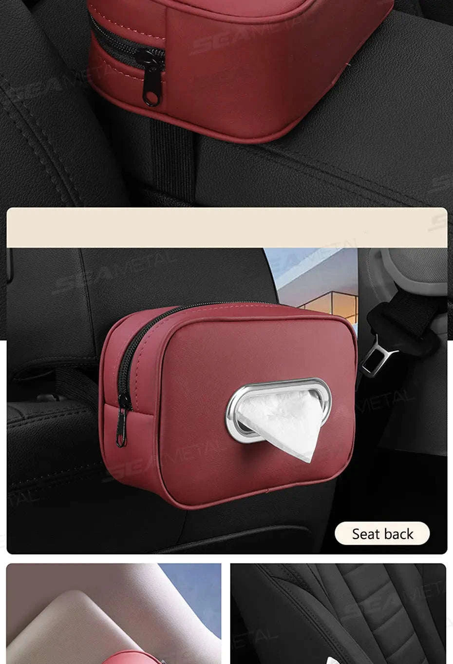 Car Seat Back Tissue Holder-Red 1pc