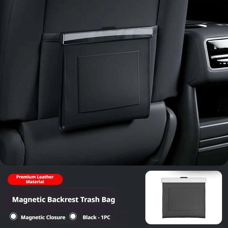 Car Seat Back Trash Can with Magnetic Lid-Orange