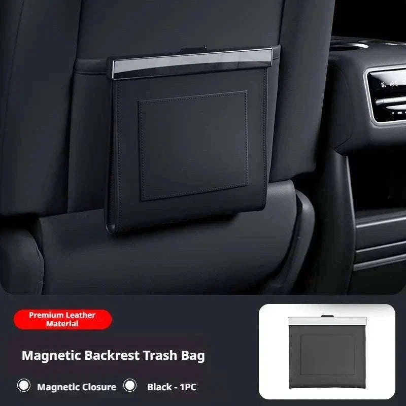 Car Seat Back Trash Can with Magnetic Lid-Orange