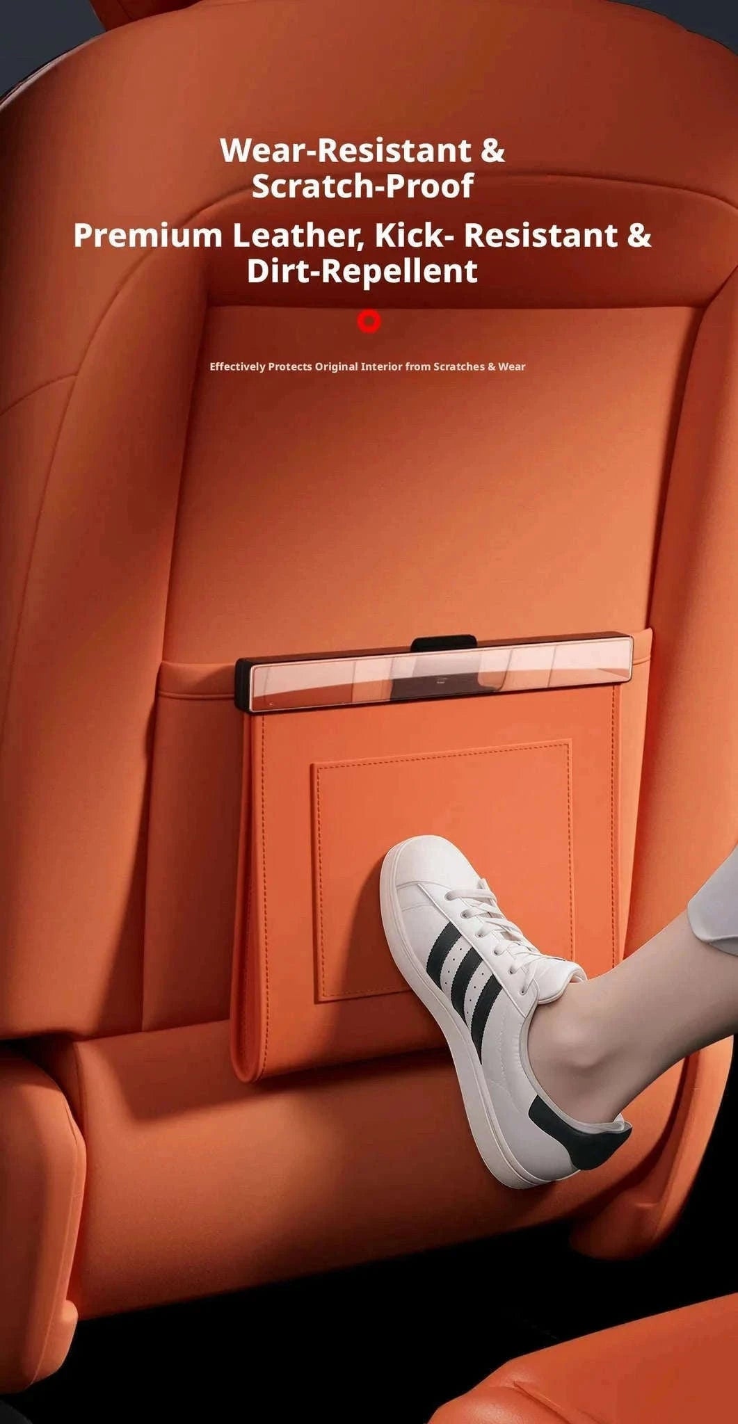 Car Seat Back Trash Can with Magnetic Lid-Orange