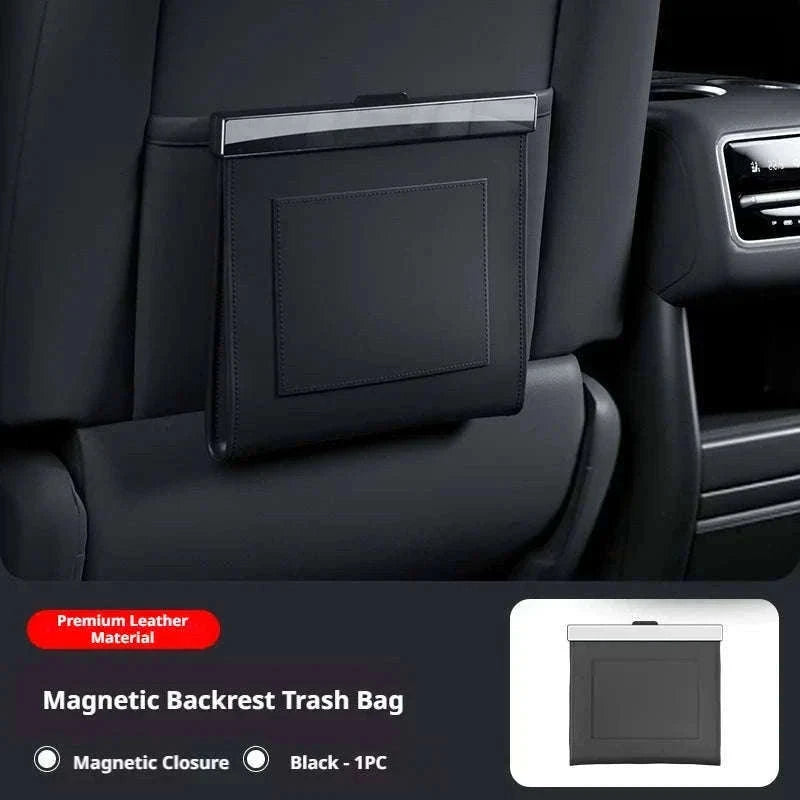 Car Seat Back Trash Can with Magnetic Lid-Orange