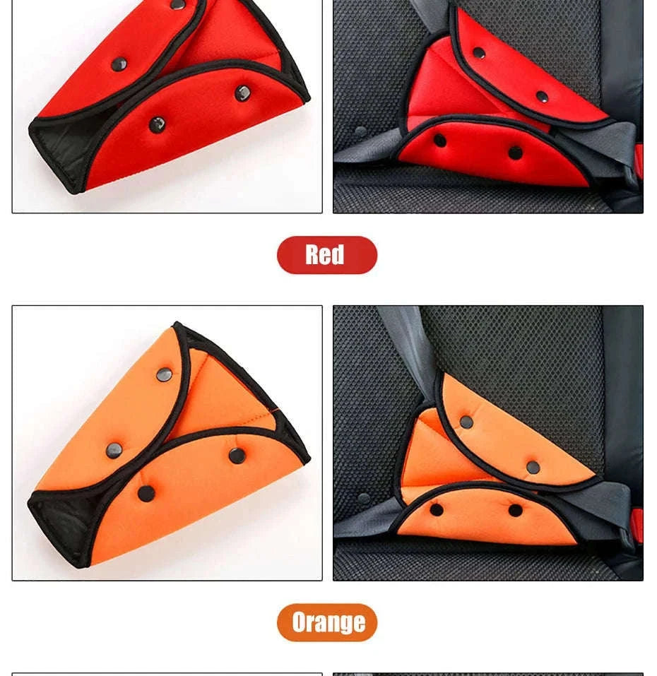 Car Seat Belt Adjuster for Kids Triangle Positioner-Red