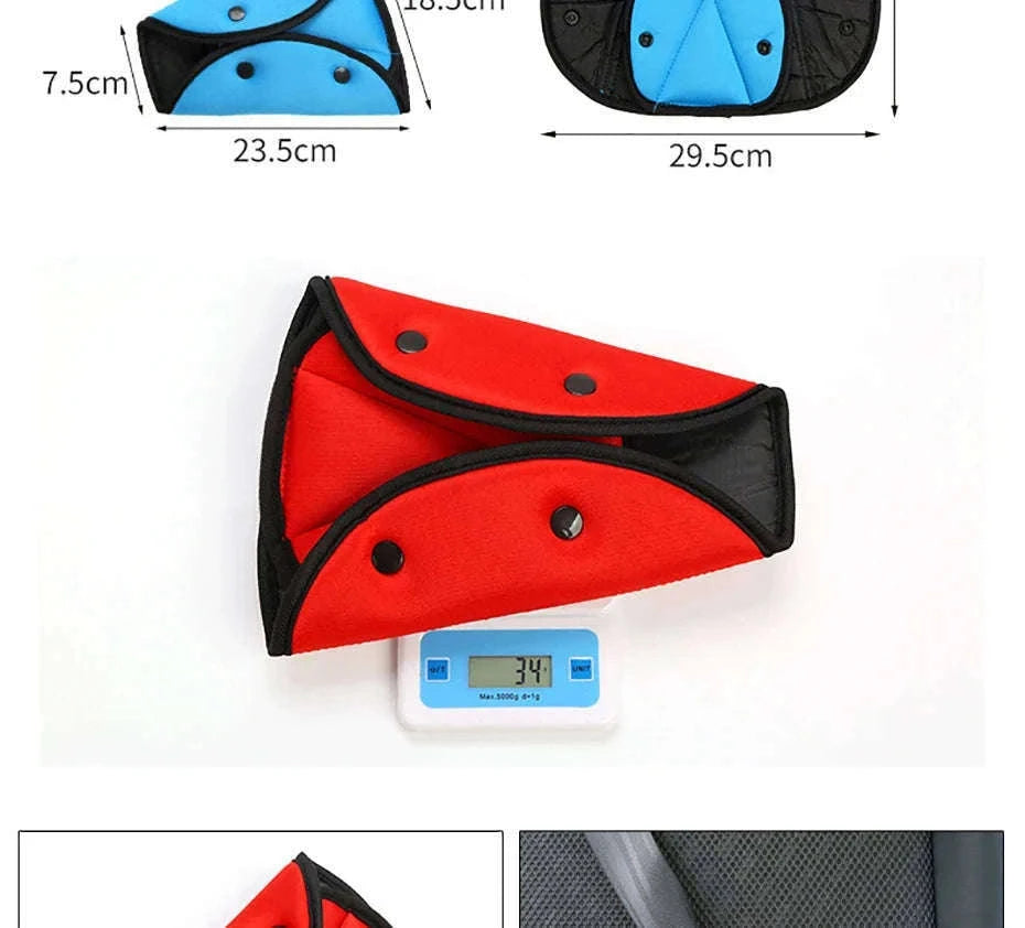Car Seat Belt Adjuster for Kids Triangle Positioner-Red