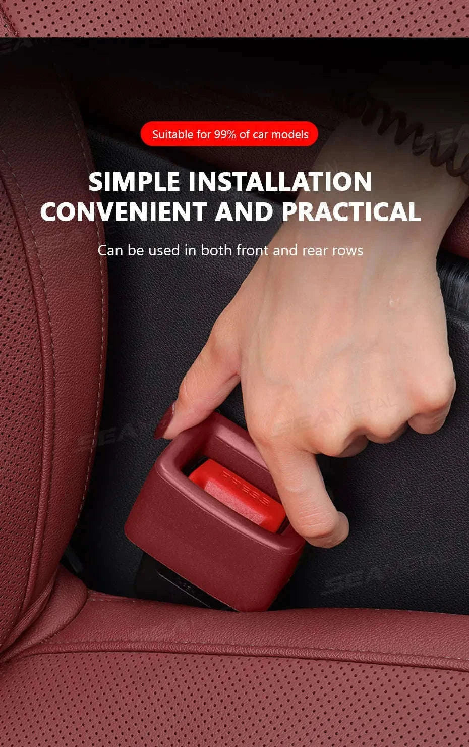 Car Seat Belt Buckle Cover Anti-Scratch Protector-Black 1pc