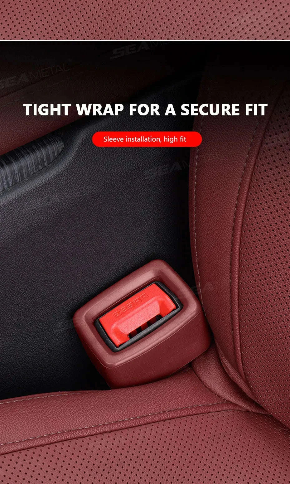 Car Seat Belt Buckle Cover Anti-Scratch Protector-Black 1pc