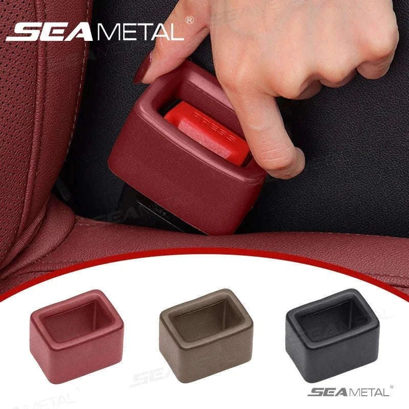 Car Seat Belt Buckle Cover Anti-Scratch Protector-Black 1pc