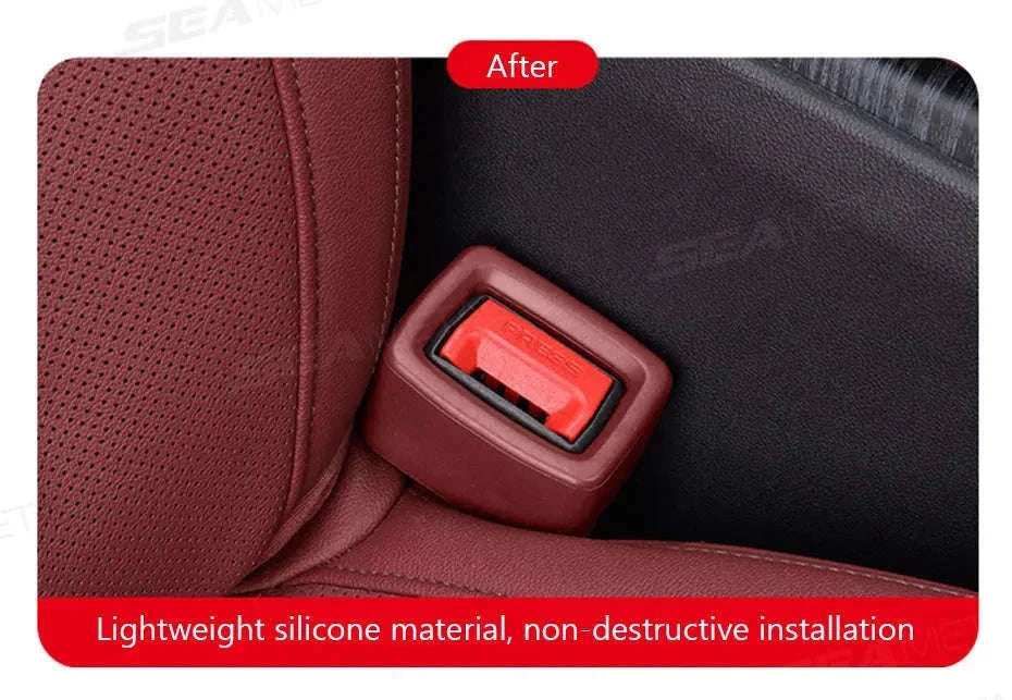 Car Seat Belt Buckle Cover Anti-Scratch Protector-Black 1pc