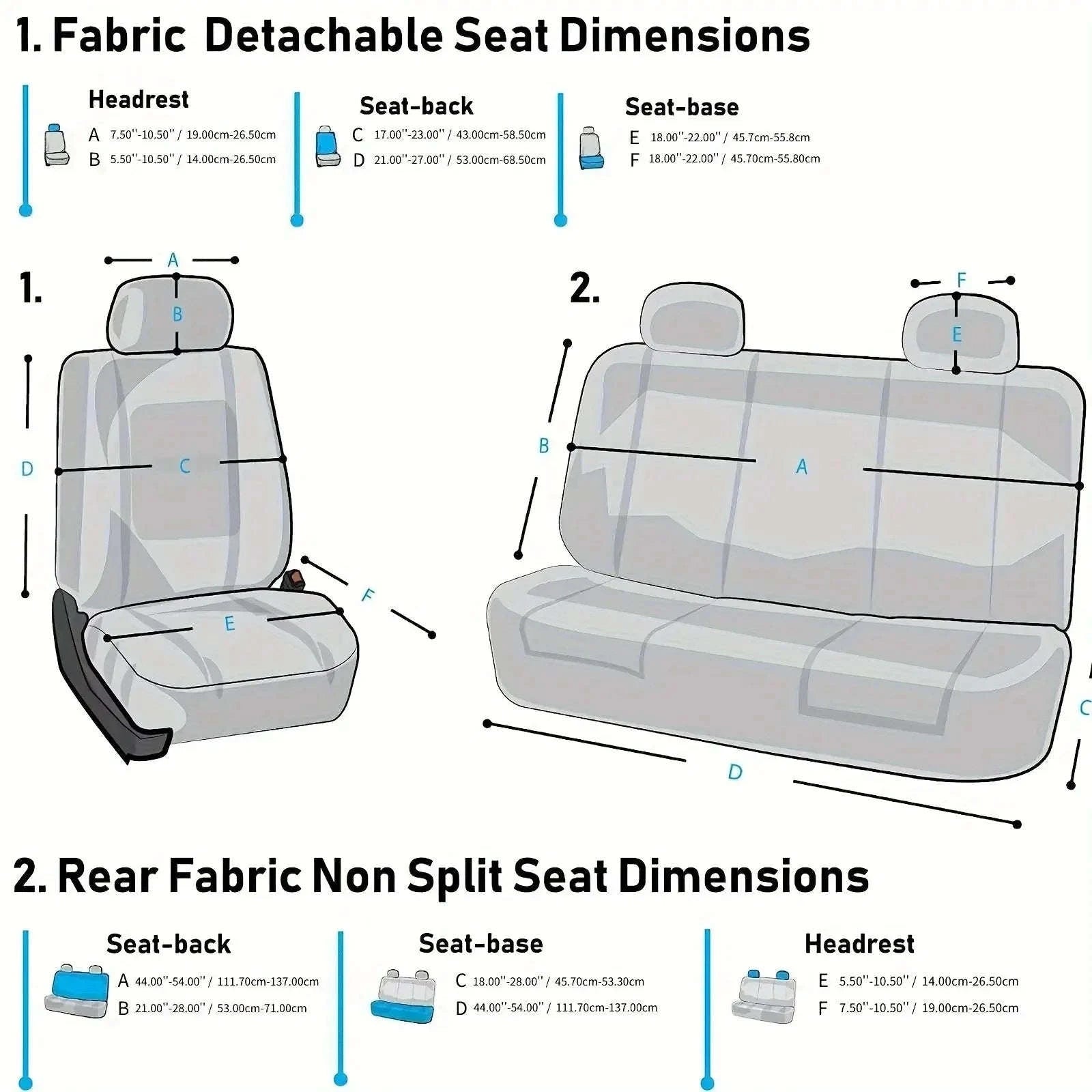 Car Seat Covers Full Set for Cars, SUVs, and Vans-Y33376-BLACK