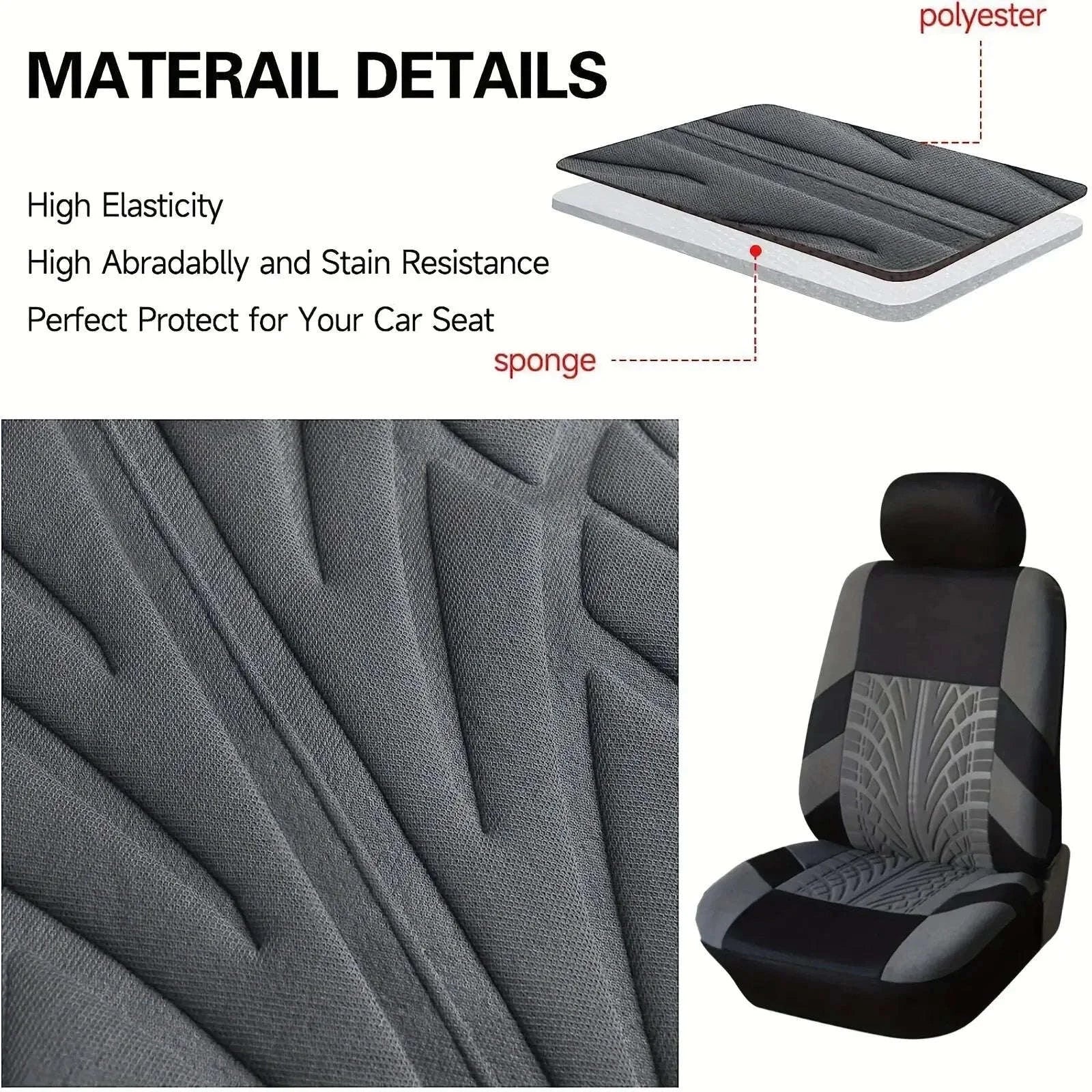 Car Seat Covers Full Set for Cars, SUVs, and Vans-Y33376-BLACK