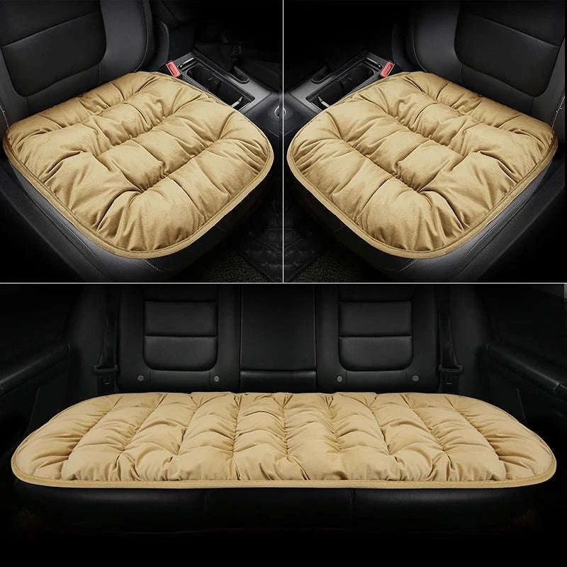 Car Seat Cushion Seat Cover Full Set for Comfortable Winter Driving-3PCS Grey