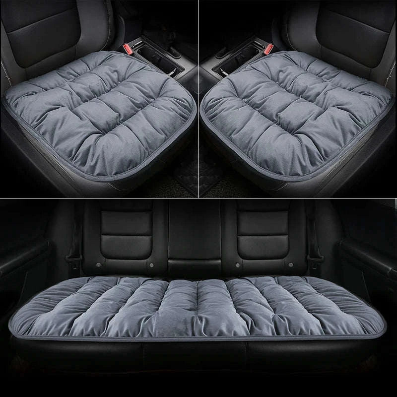 Car Seat Cushion Seat Cover Full Set for Comfortable Winter Driving-3PCS Grey