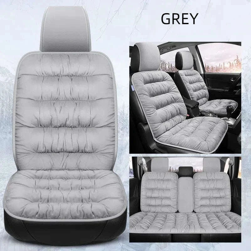 Car Seat Cushion Seat Cover Full Set for Comfortable Winter Driving-3PCS Grey