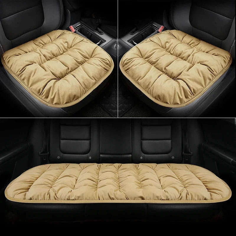 Car Seat Cushion Seat Cover Full Set for Winter Comfort-3PCS Grey