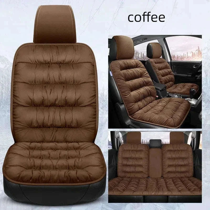Car Seat Cushion Seat Cover Full Set for Winter Comfort-3PCS Grey