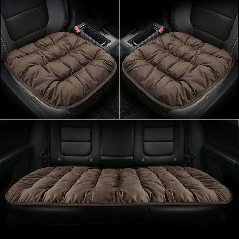 Car Seat Cushion Seat Cover Full Set for Winter Comfort-3PCS Grey