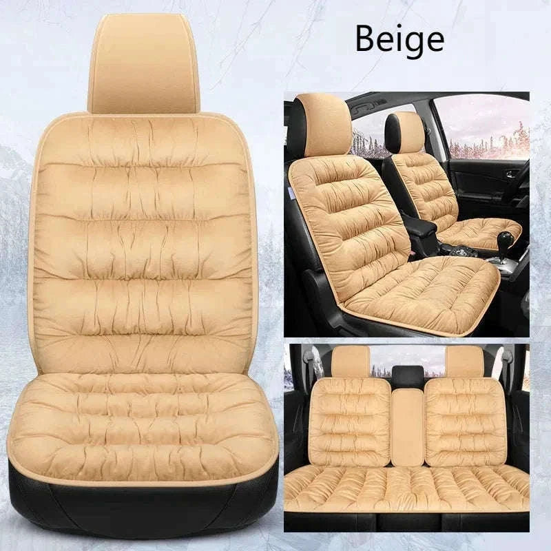 Car Seat Cushion Seat Cover Full Set for Winter Comfort-3PCS Grey