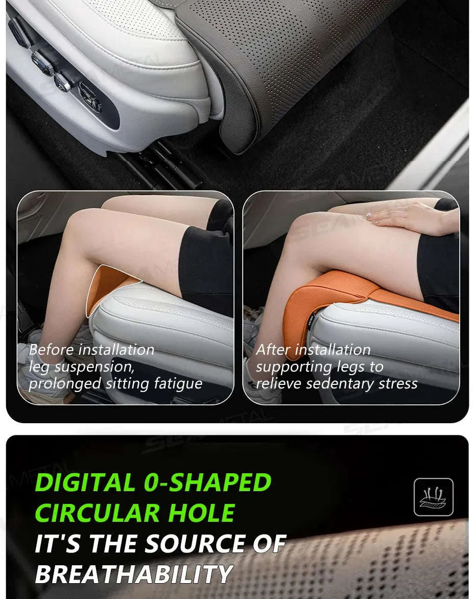 Car Seat Cushion with Leg Support-Beige