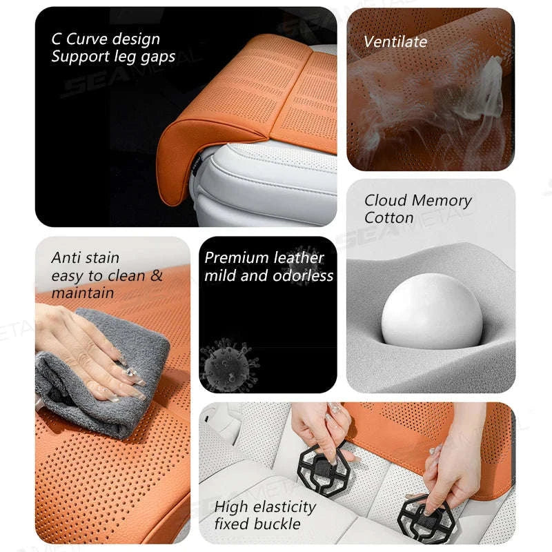 Car Seat Cushion with Leg Support-Beige