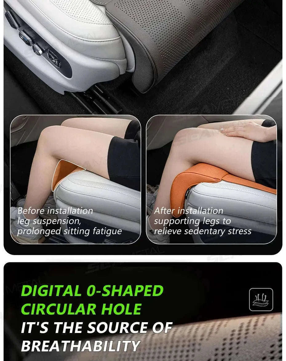 Car Seat Cushion with Leg Support-Beige