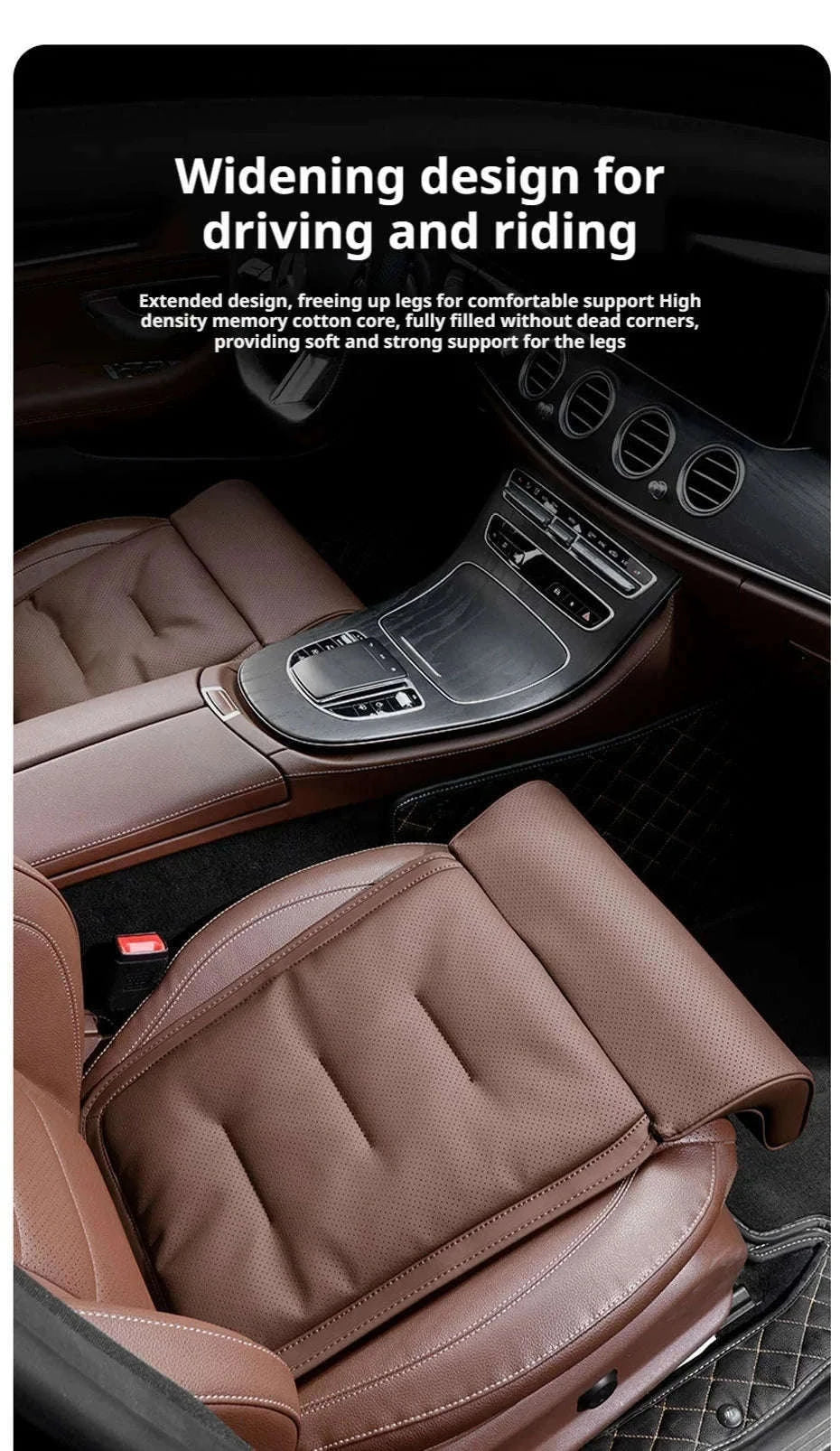 Car Seat Cushion with Leg Support, Breathable Seat Extender, Anti-Slip Seat Protection Cover-Red 1pc