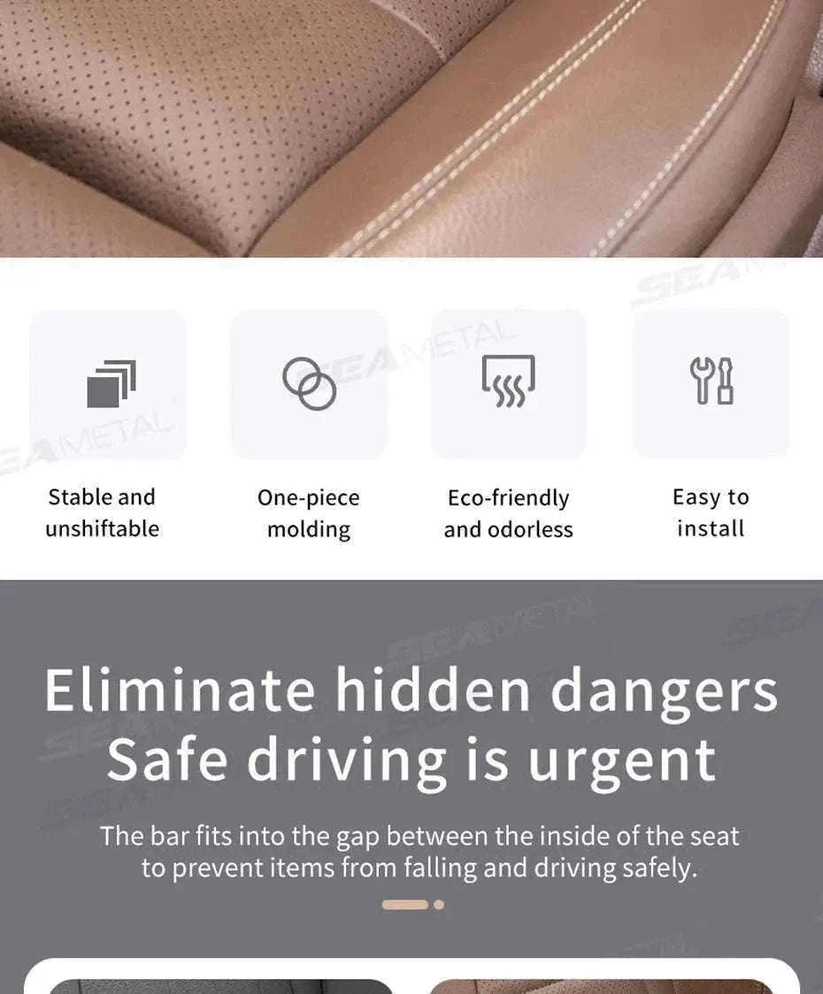 Car Seat Gap Filler Elastic Polyurethane Seat Crevice Strip-brown 2pcs