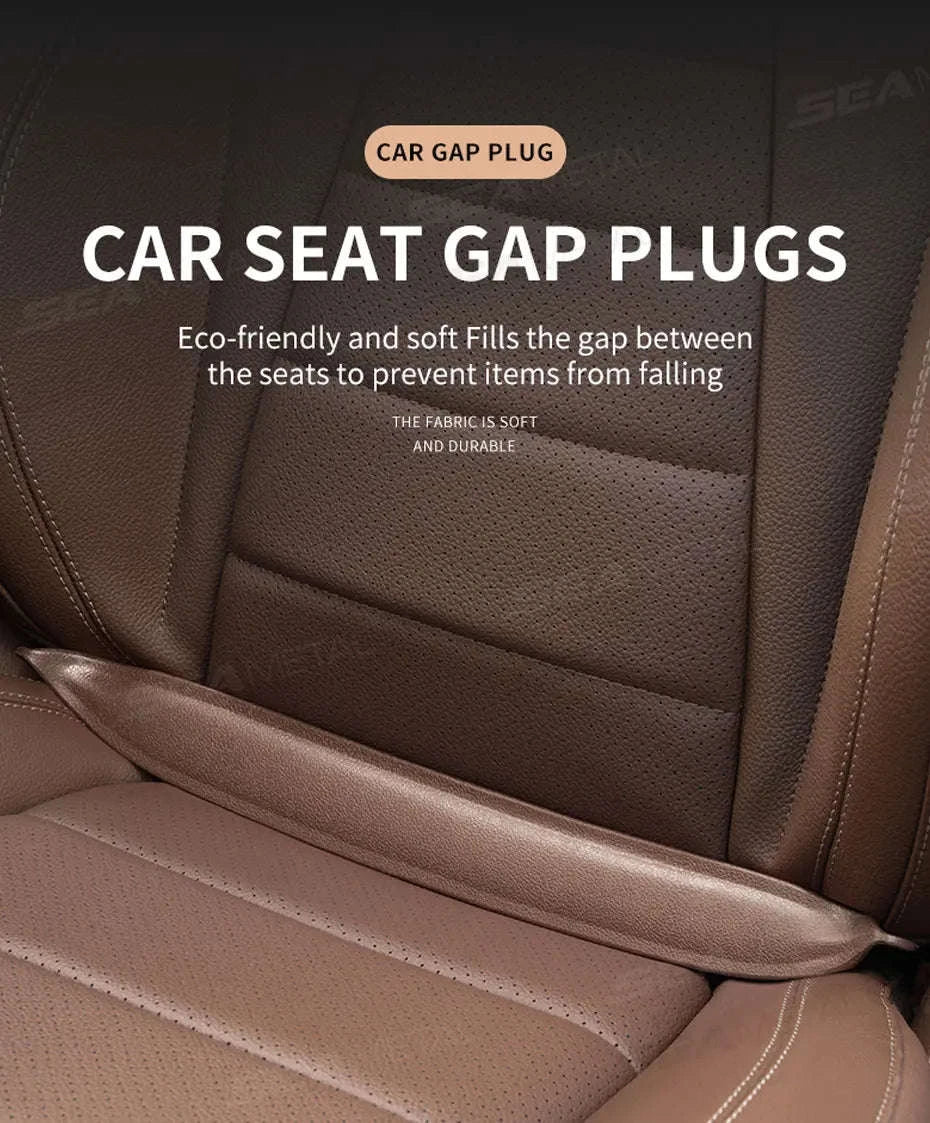 Car Seat Gap Filler Elastic Polyurethane Seat Crevice Strip-brown 2pcs