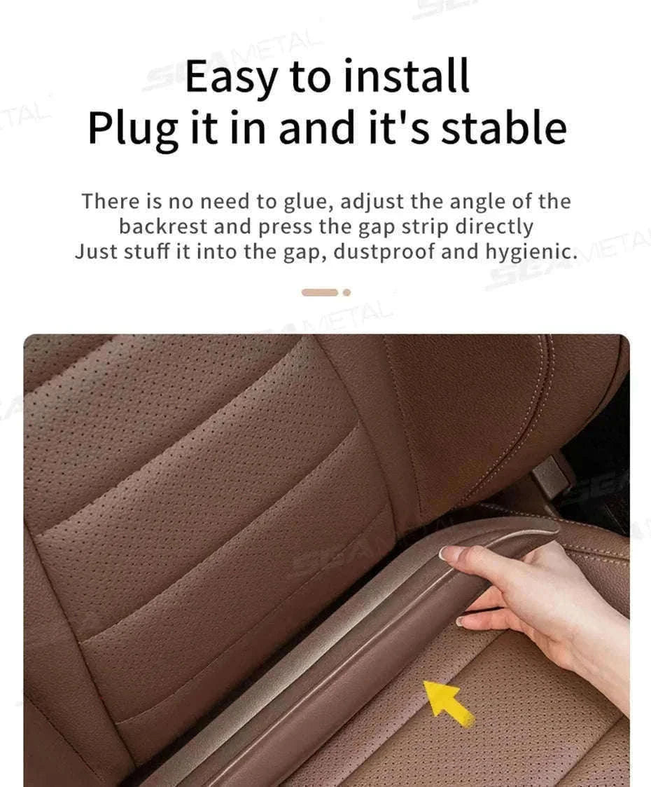 Car Seat Gap Filler Elastic Polyurethane Seat Crevice Strip-brown 2pcs