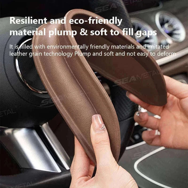 Car Seat Gap Filler Elastic Polyurethane Seat Crevice Strip-brown 2pcs