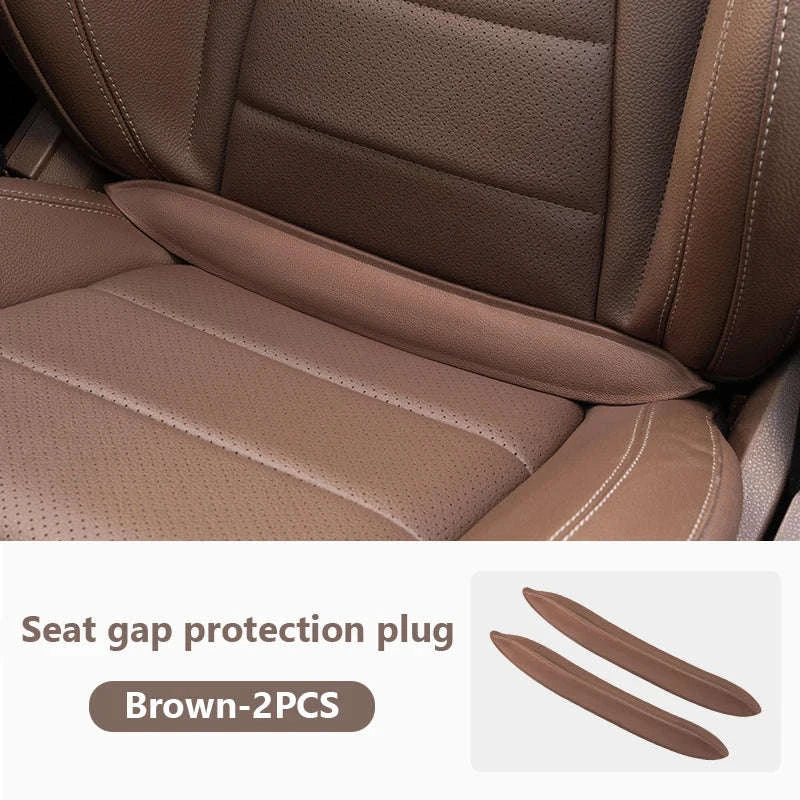 Car Seat Gap Filler Elastic Polyurethane Seat Crevice Strip-brown 2pcs