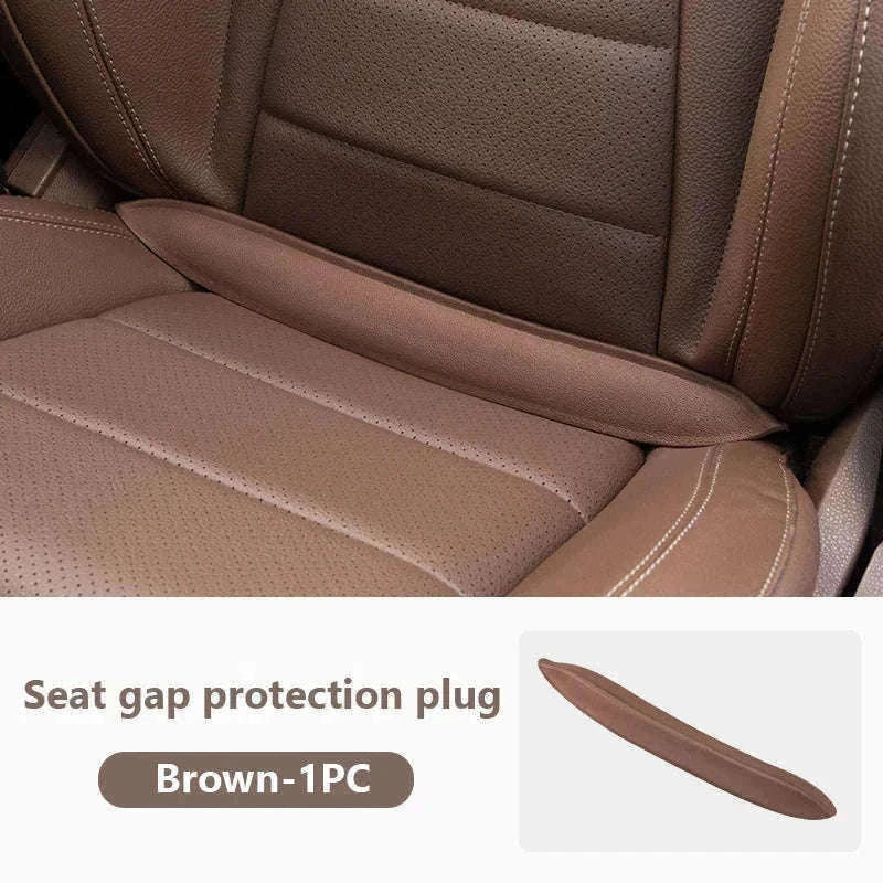 Car Seat Gap Filler Elastic Polyurethane Seat Crevice Strip-brown 2pcs