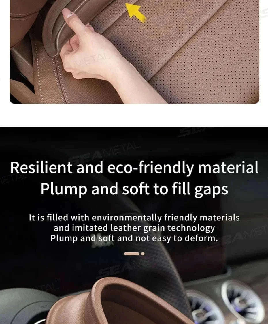 Car Seat Gap Filler Elastic Polyurethane Seat Crevice Strip-brown 2pcs