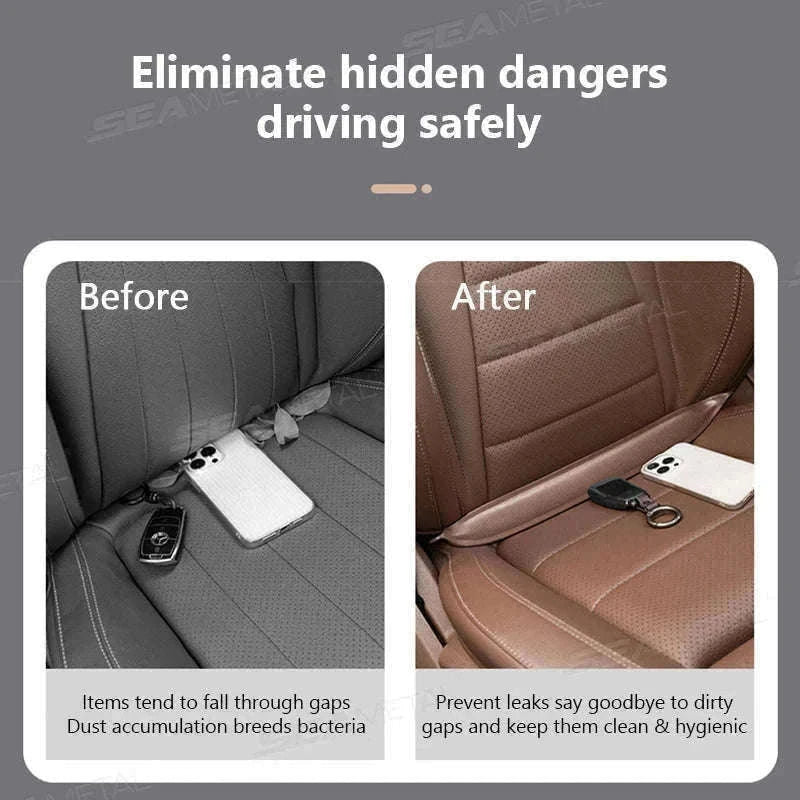 Car Seat Gap Filler Elastic Polyurethane Seat Crevice Strip-brown 2pcs