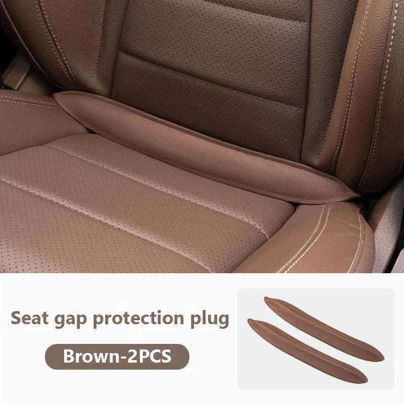 Car Seat Gap Filler Elastic Polyurethane Seat Crevice Strip-brown 2pcs