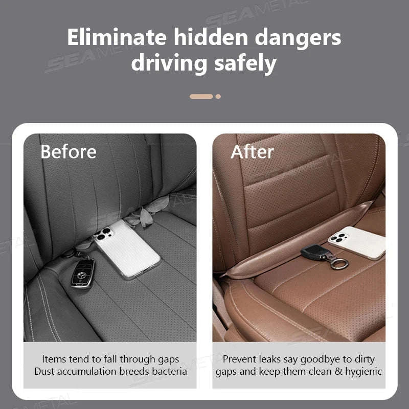 Car Seat Gap Filler Elastic Polyurethane Seat Crevice Strip-brown 2pcs