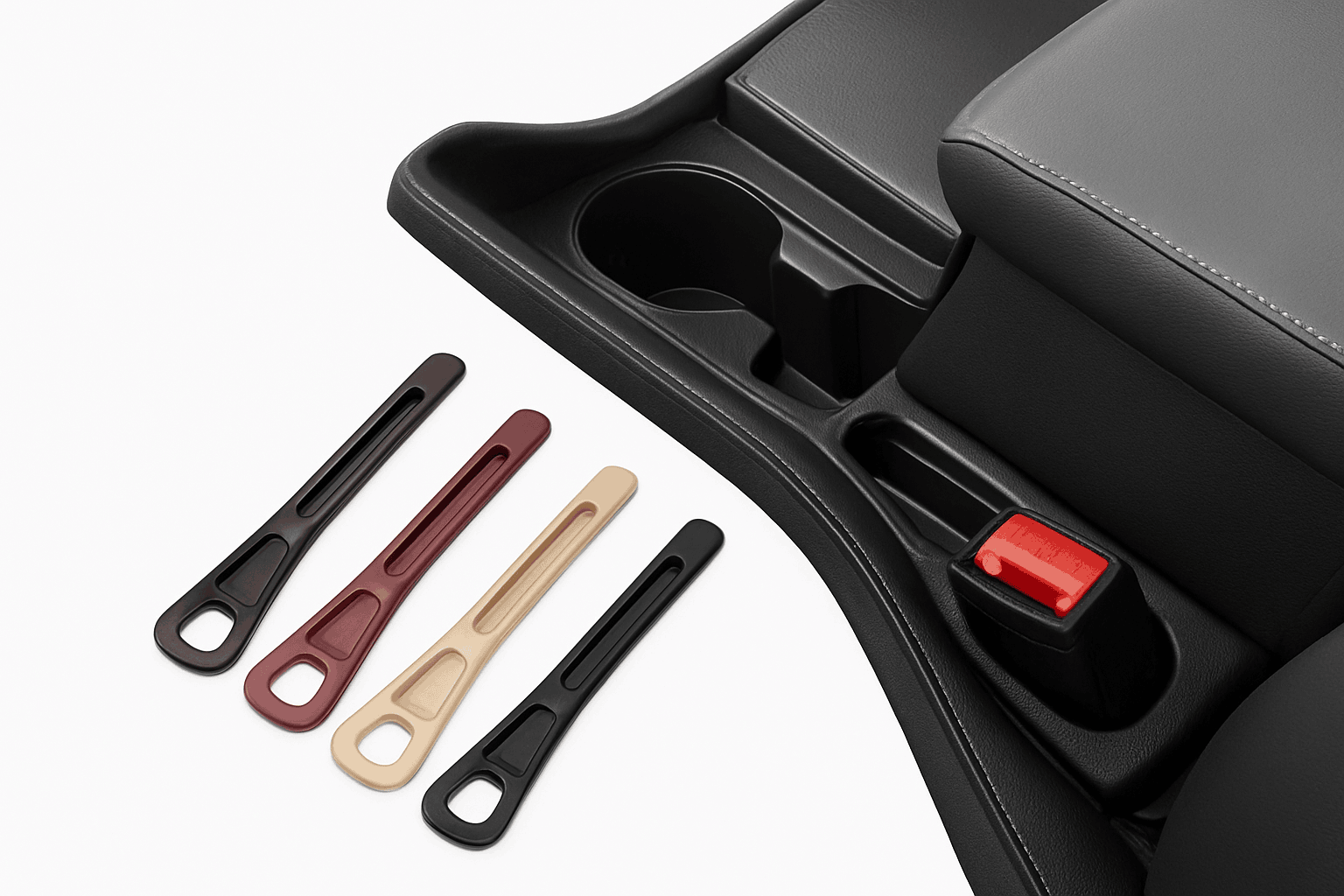 Car Seat Gap Filler with Leakproof Organizer Storage-2PCS Red