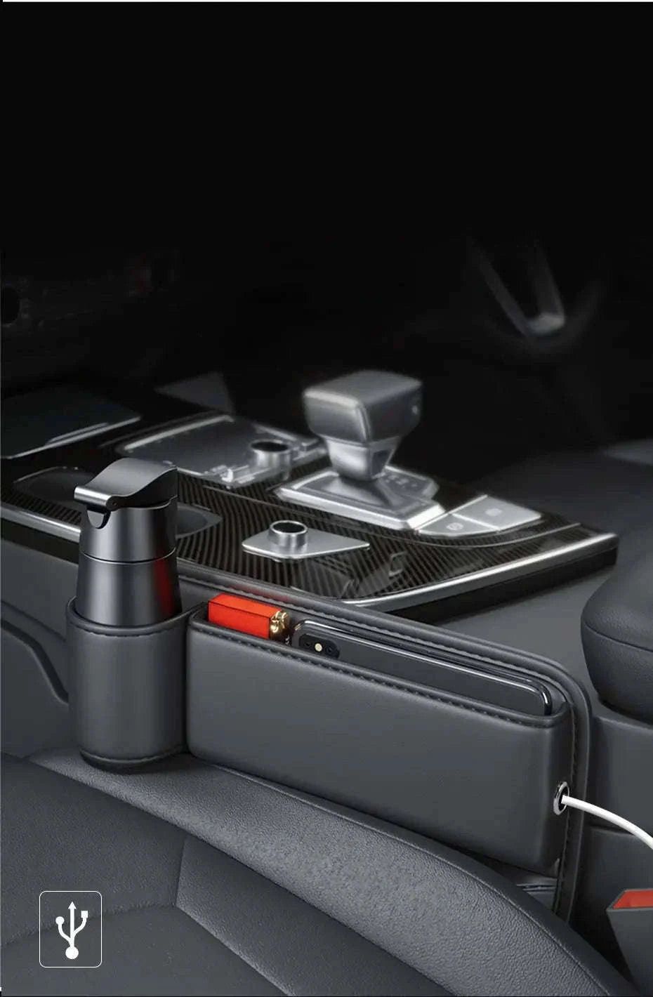 Car Seat Gap Organizer with Cup Holder-for Main seat