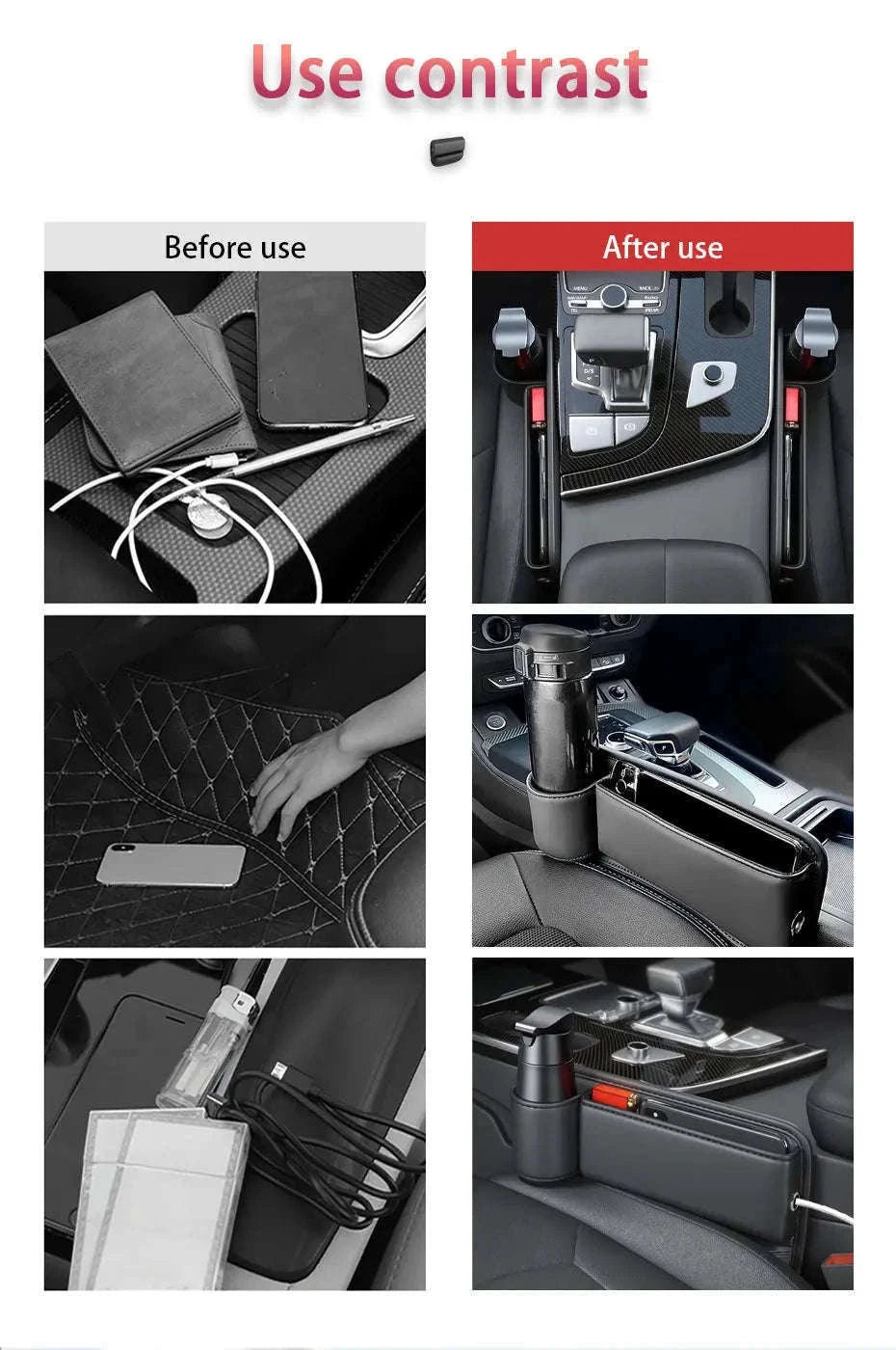 Car Seat Gap Organizer with Cup Holder-for Main seat