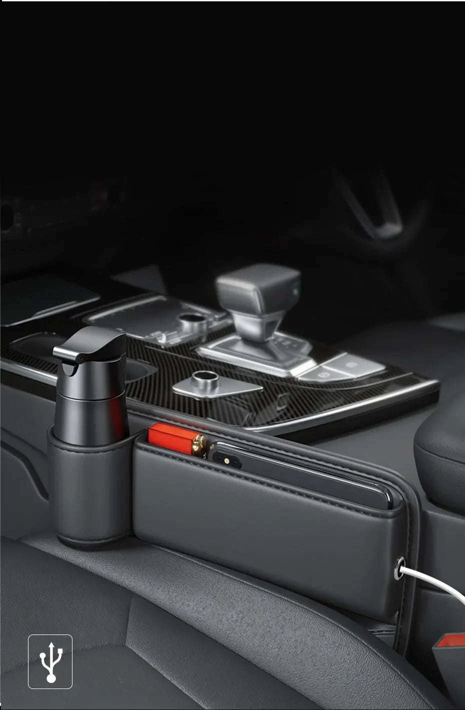 Car Seat Gap Organizer with Cup Holder-for Main seat