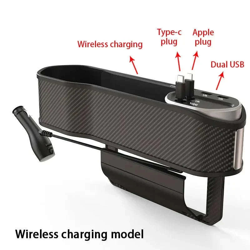 Car Seat Gap Organizer with Wireless Charging and Storage Box-Ordinary Type